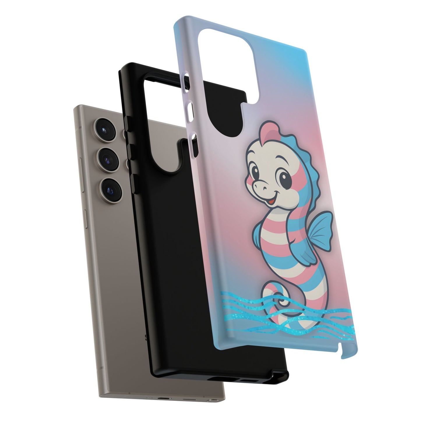 “sea me” – trans pride seahorse android tough phone case