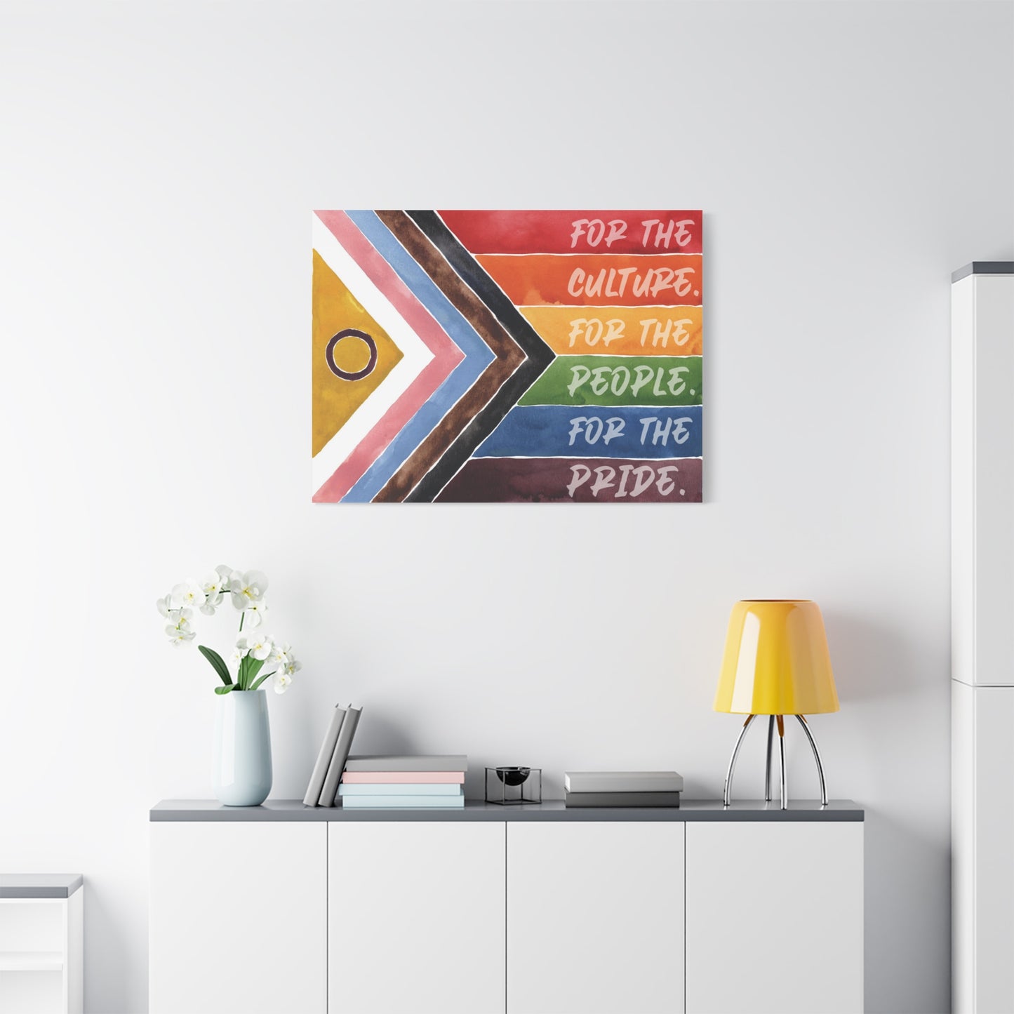 for the culture. for the people. for the pride. | progress pride flag canvas wall art