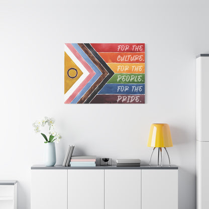 For The Culture. For The People. For The Pride. | Progress Pride Flag Canvas Wall Art