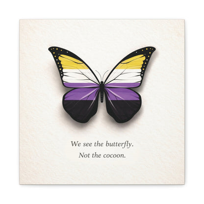 Nonbinary Pride Butterfly | Metamorphosis Series Canvas Wall Art