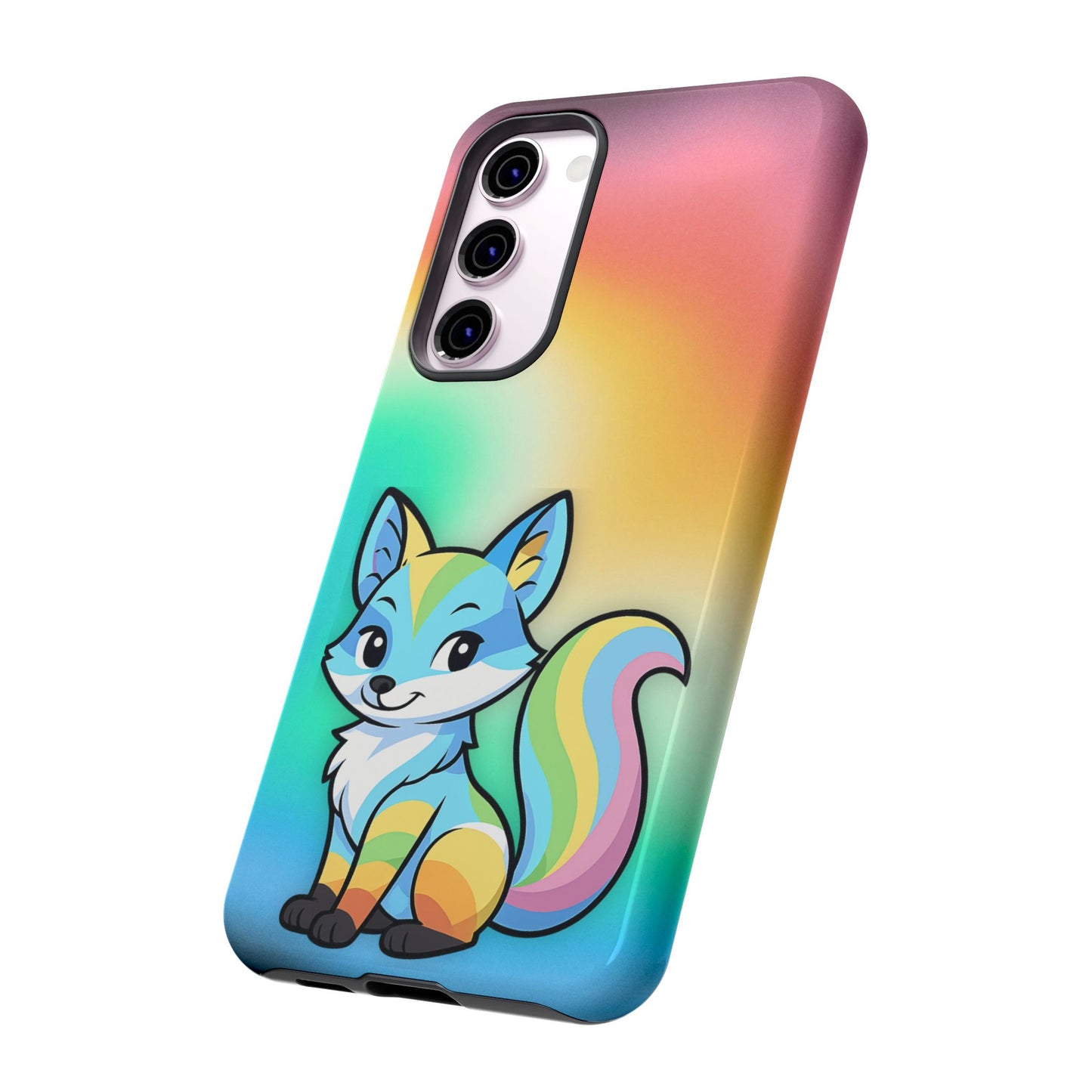 "queer as a fox" – queer pride fox android tough phone case