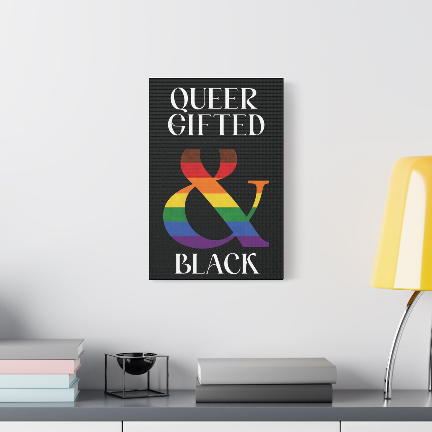 queer, gifted and black | lgbtq pride statement canvas wall art