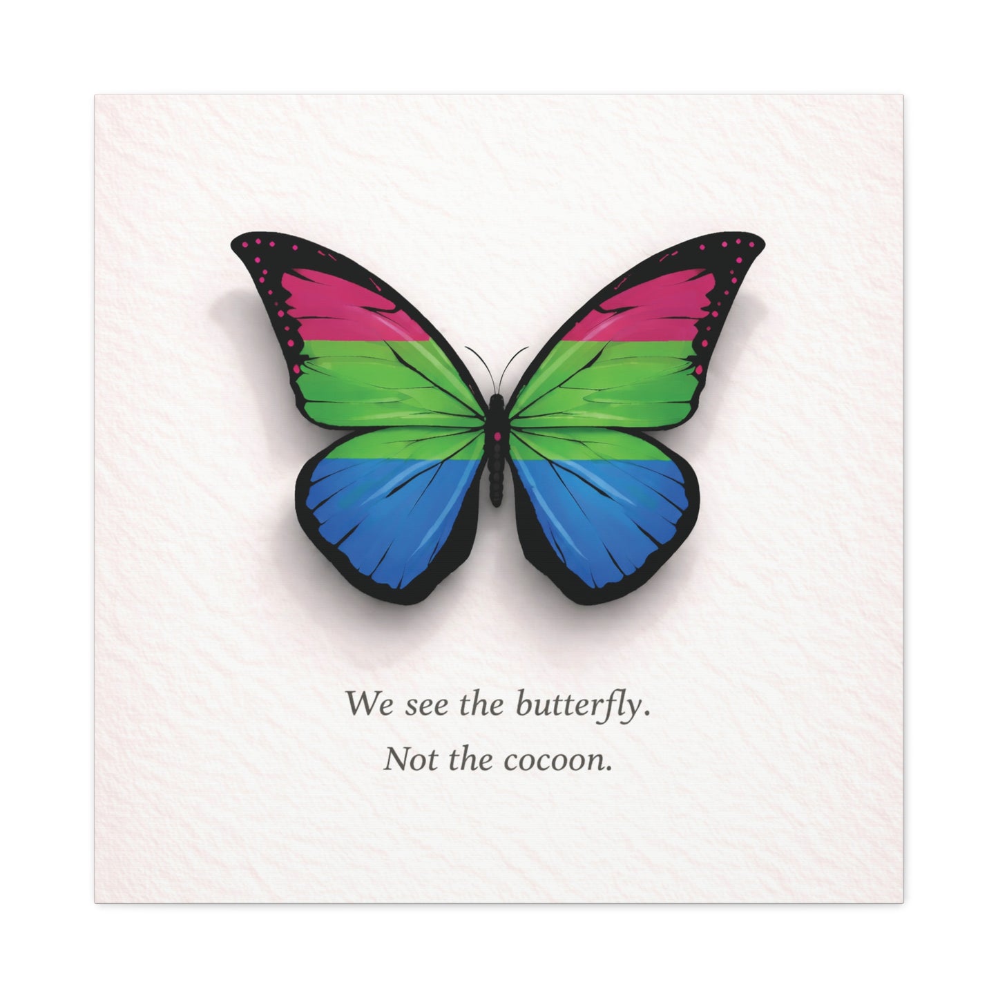 poly pride butterfly | metamorphosis series canvas wall art