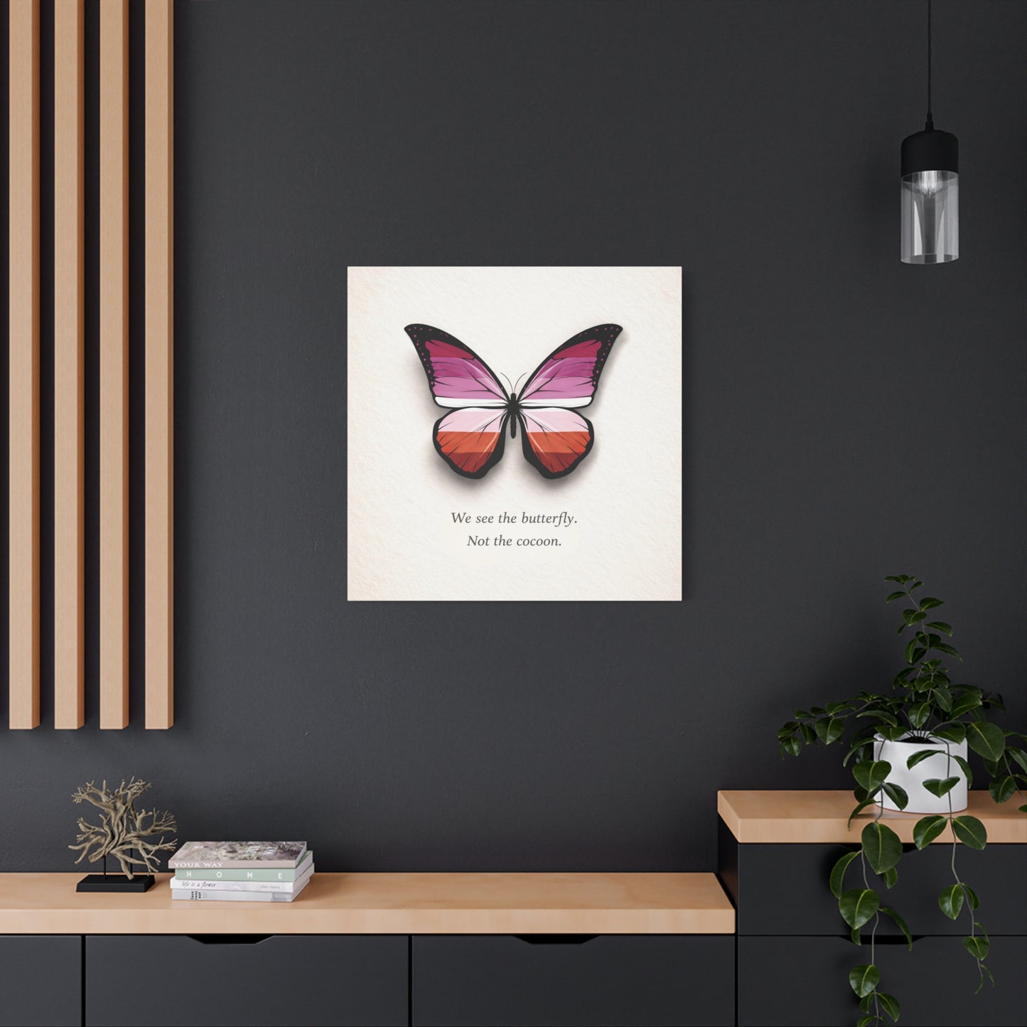 lesbian pride butterfly | metamorphosis series canvas wall art