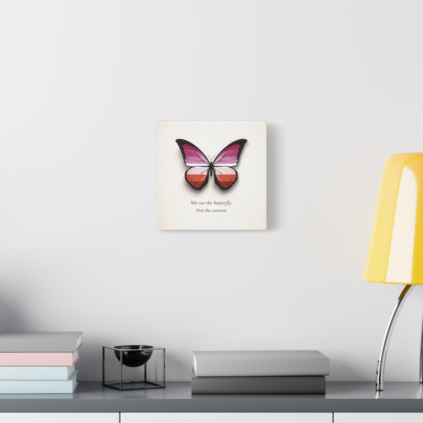 lesbian pride butterfly | metamorphosis series canvas wall art