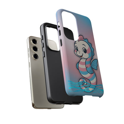 “Sea Me” – Trans Pride Seahorse Android Tough Phone Case