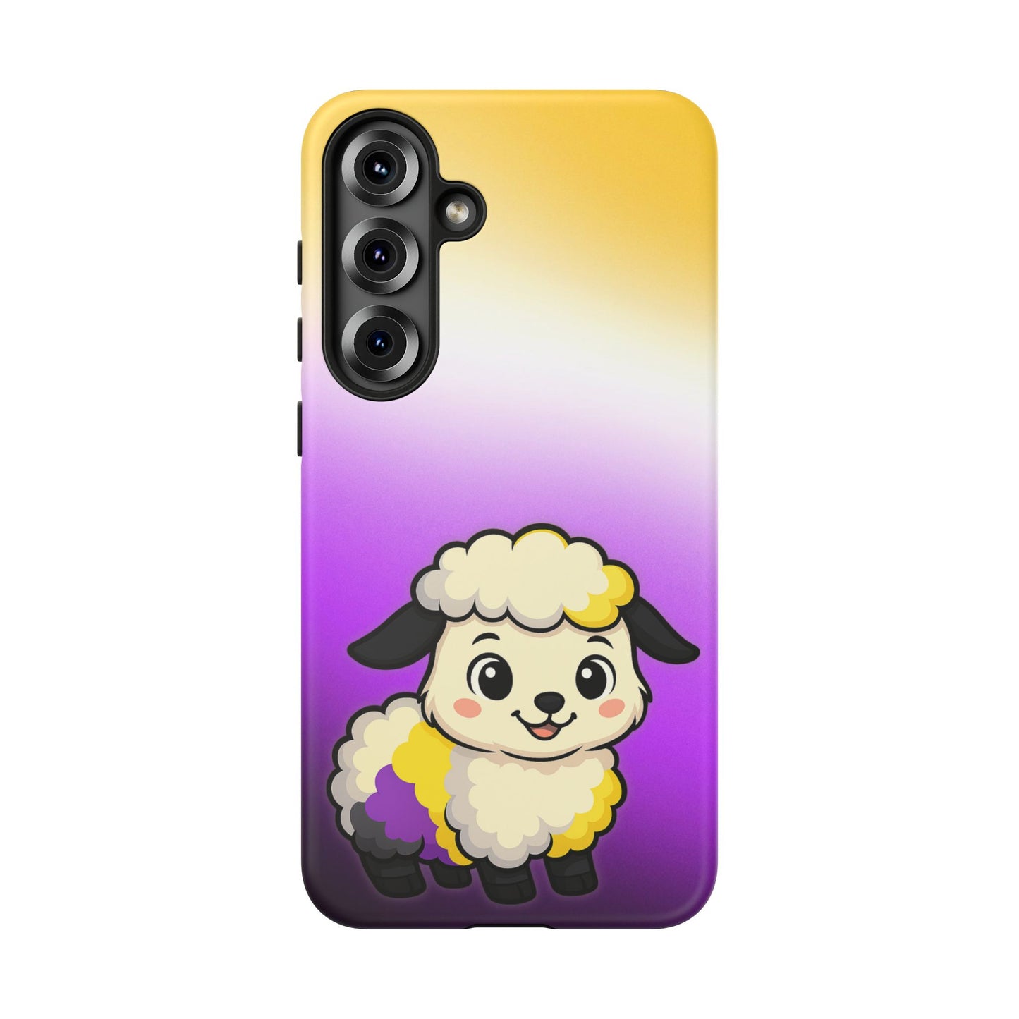 "nonbibaaary" – nonbinary pride sheep android tough phone case