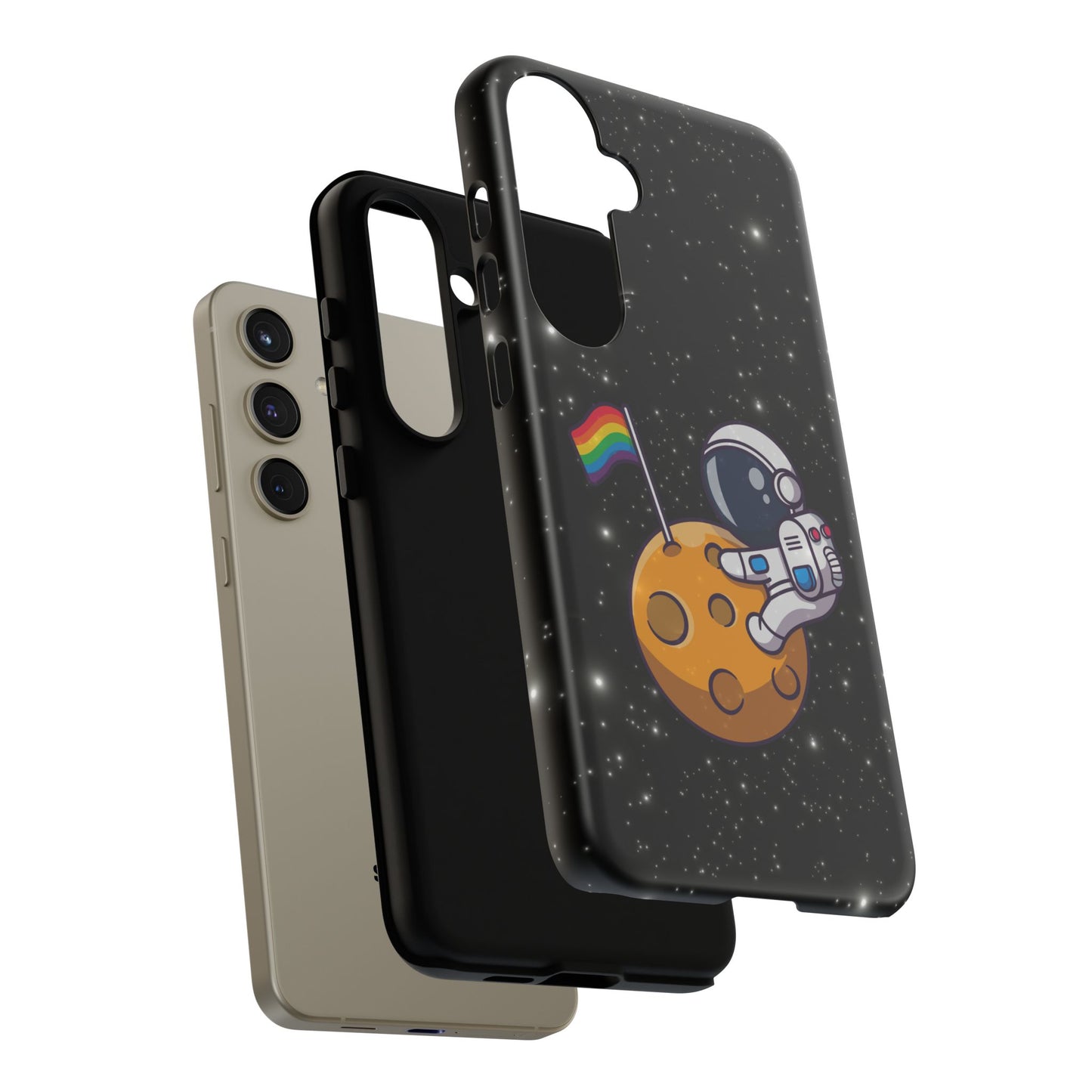 "cosmic queer" lgbtqia+ android astronaut tough phone case