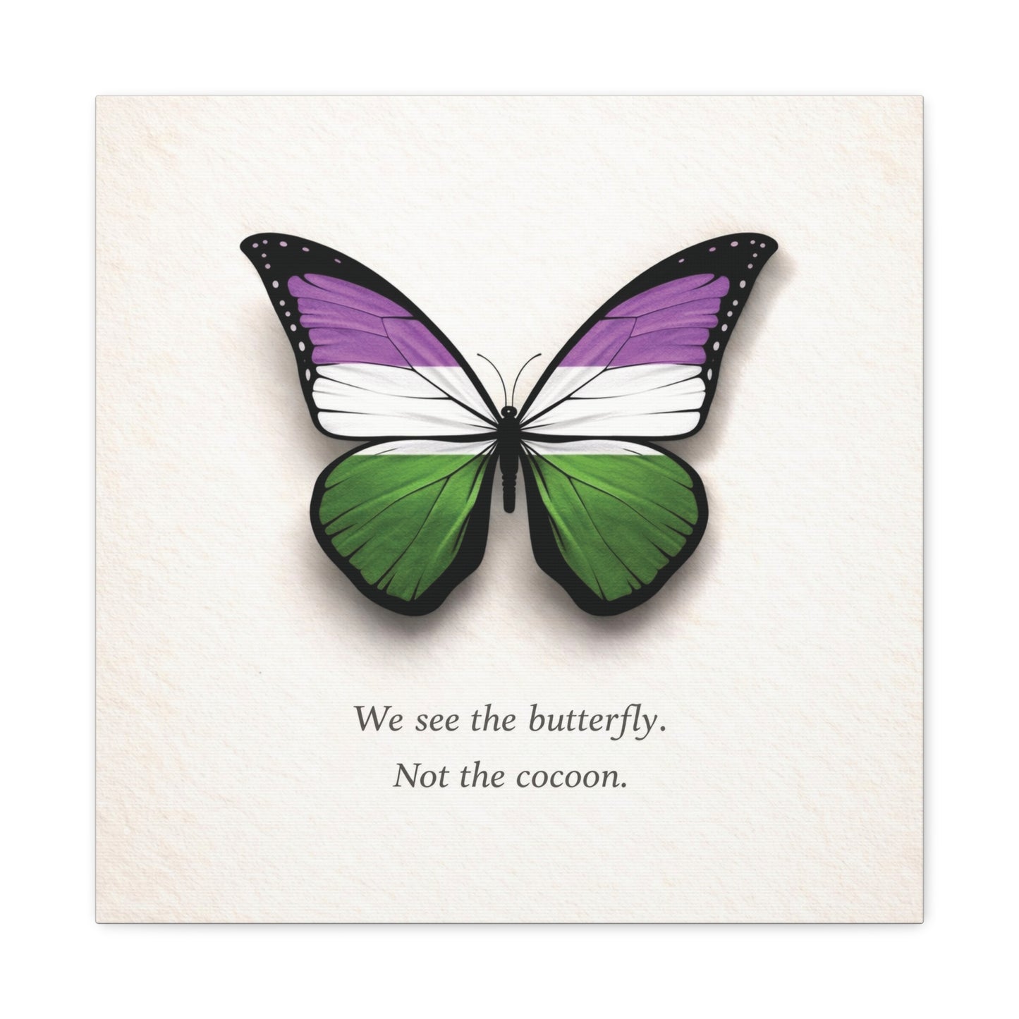 genderqueer pride butterfly | metamorphosis series canvas wall art