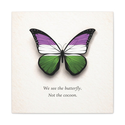 Genderqueer Pride Butterfly | Metamorphosis Series Canvas Wall Art