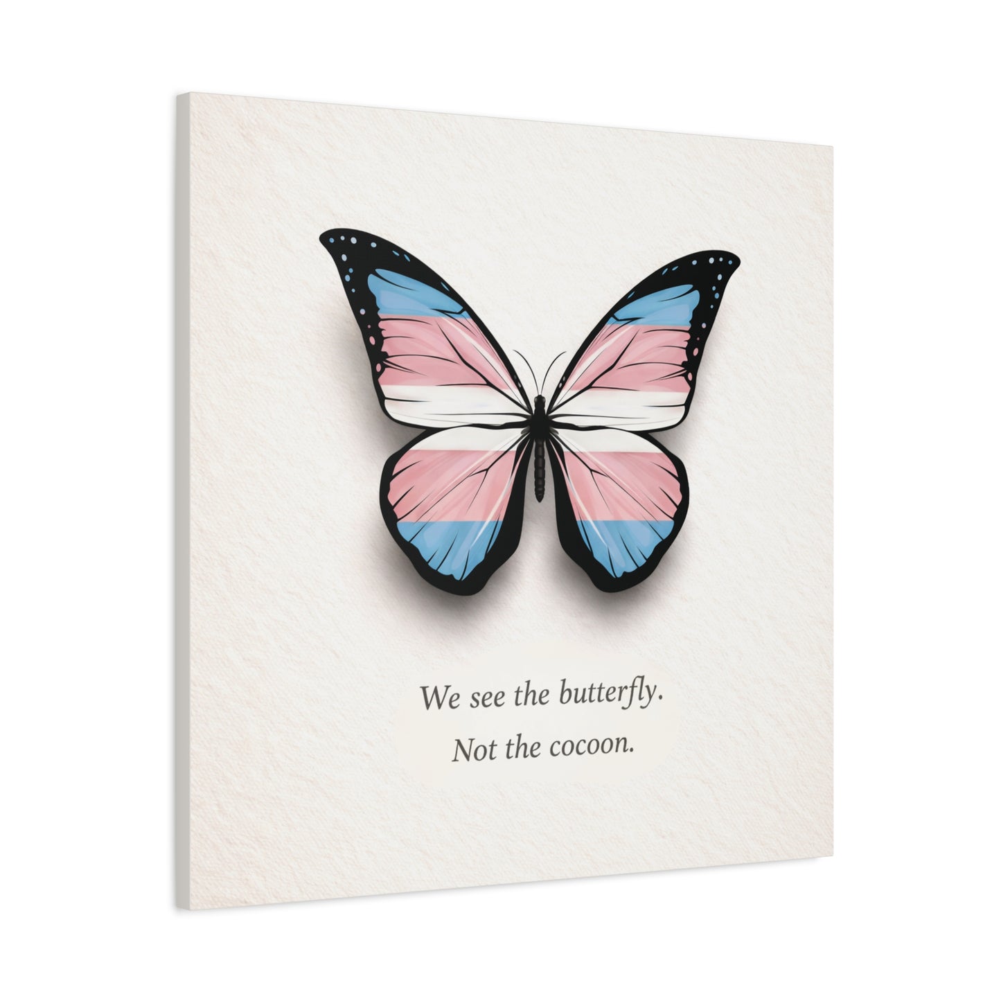 trans pride butterfly | metamorphosis series canvas wall art