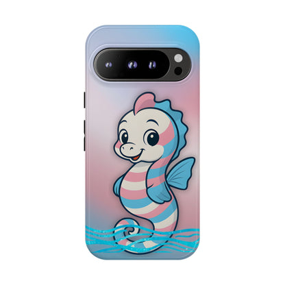 “Sea Me” – Trans Pride Seahorse Android Tough Phone Case