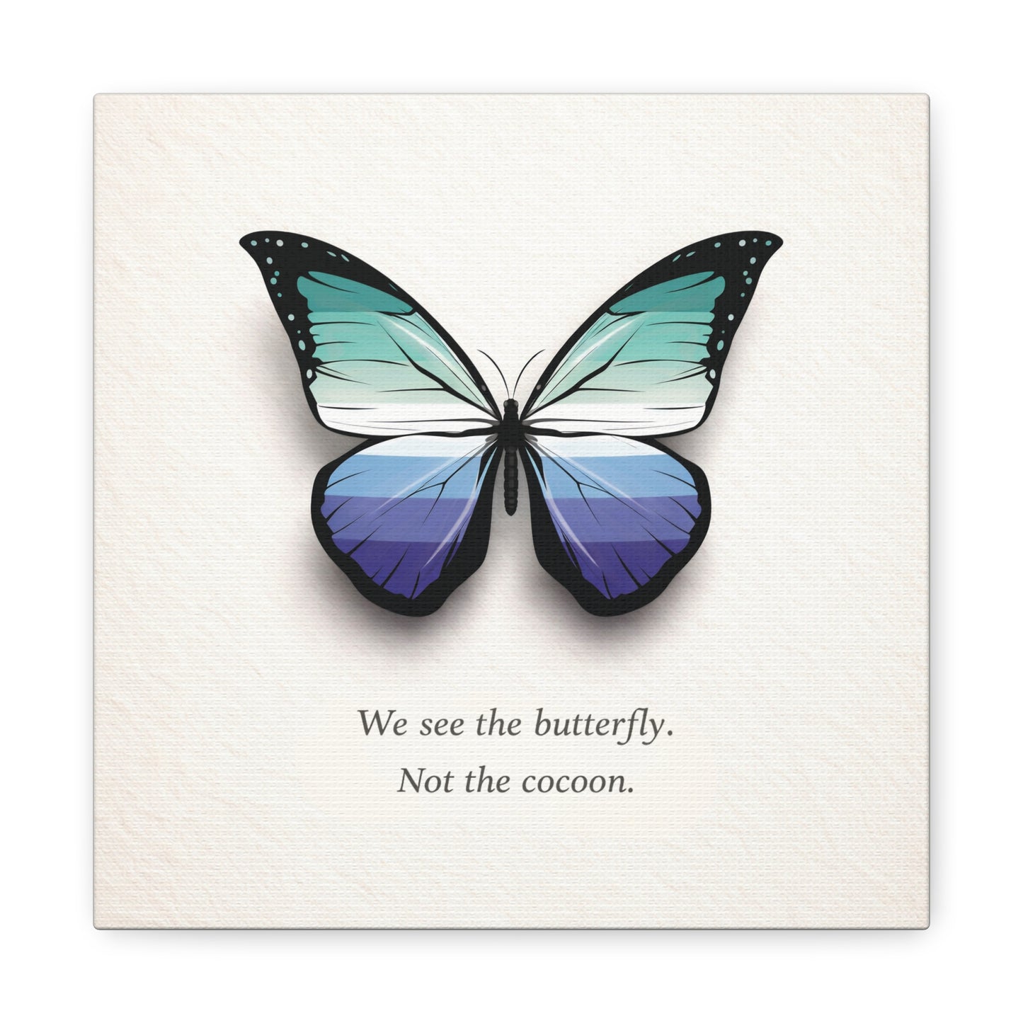 gay male pride butterfly | metamorphosis series canvas wall art