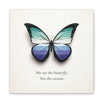 Gay Male Pride Butterfly | Metamorphosis Series Canvas Wall Art