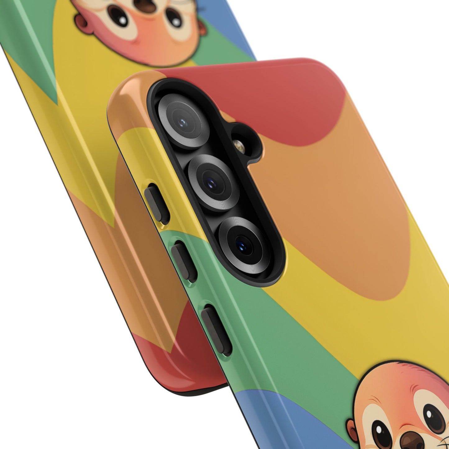 “otterly queer” – retro rainbow pride otter android tough phone case