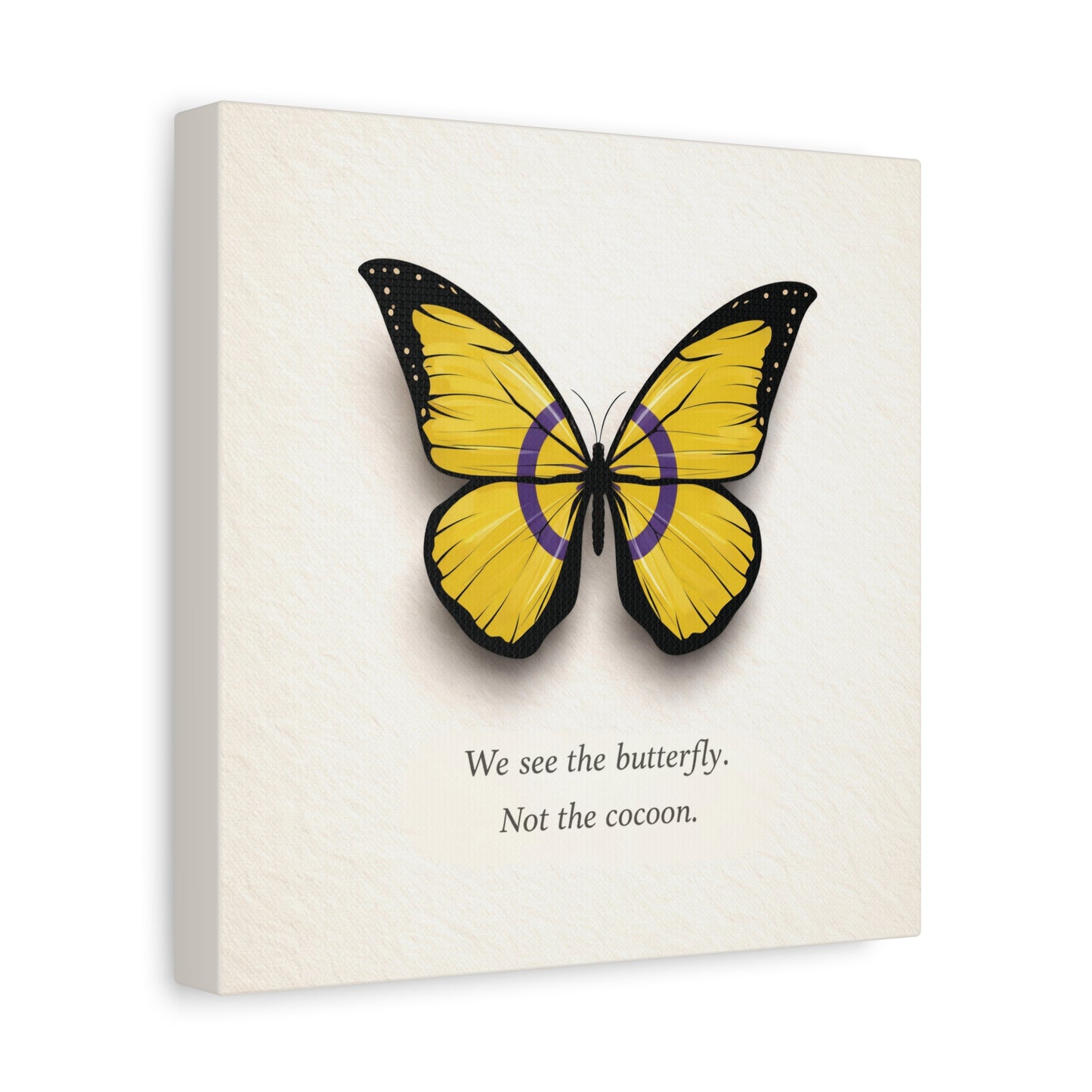 intersex pride butterfly | metamorphosis series canvas wall art