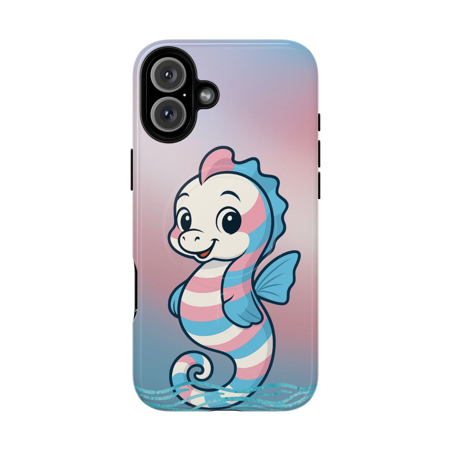 "sea me" – trans pride seahorse magsafe® iphone tough case