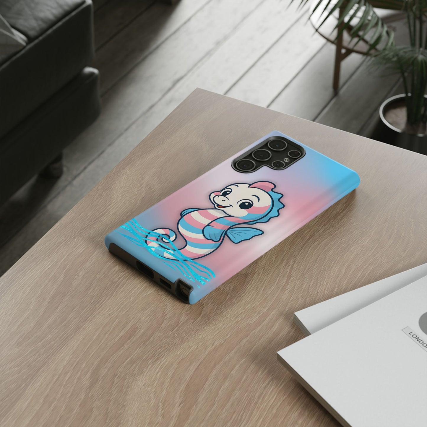 “sea me” – trans pride seahorse android tough phone case