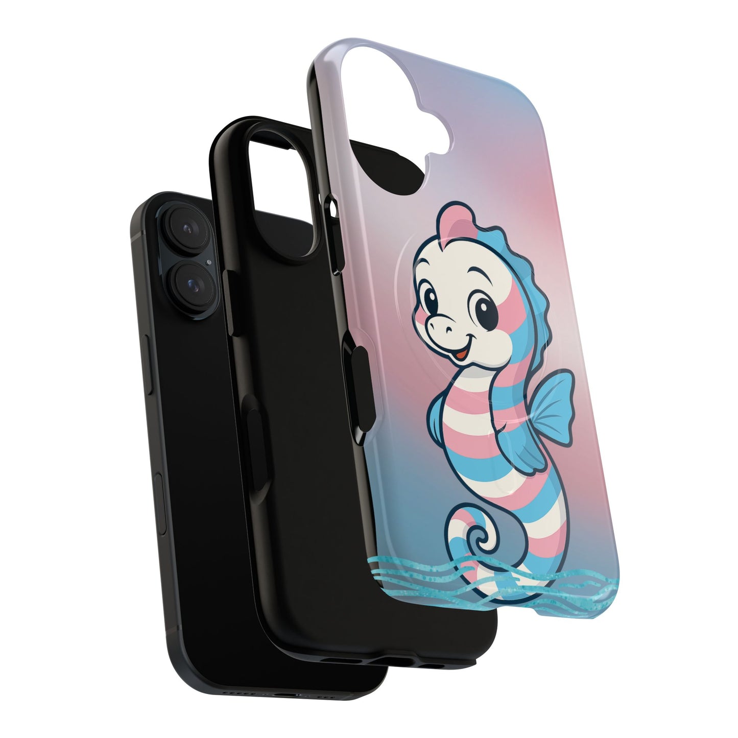 "sea me" – trans pride seahorse magsafe® iphone tough case