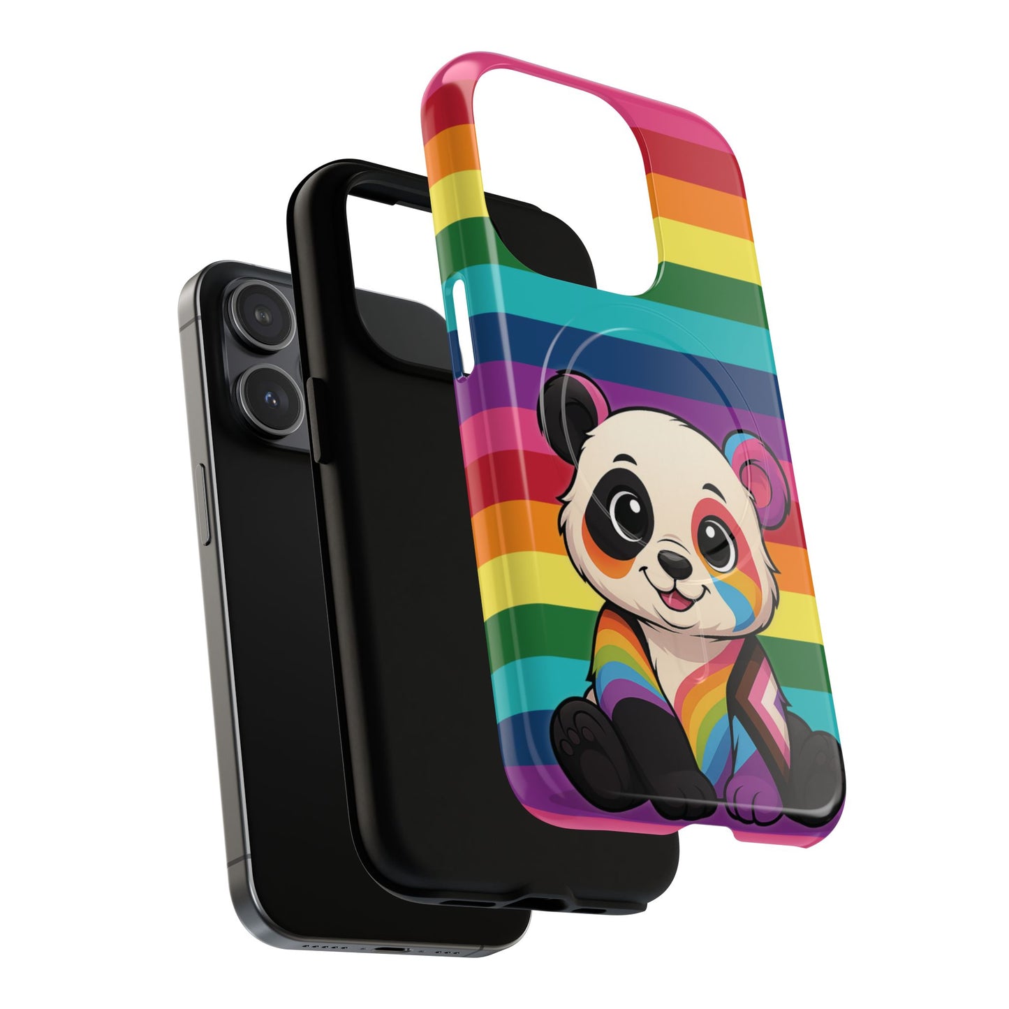 "pridecub" – progress + rainbow pride panda magsafe® iphone tough case