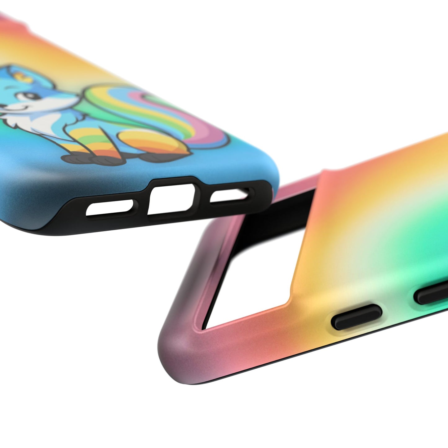 "queer as a fox" – queer pride fox android tough phone case
