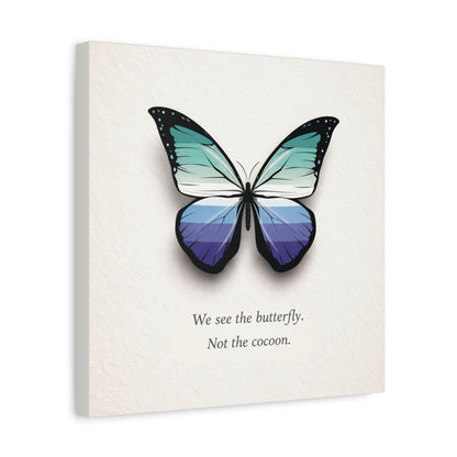 Gay Male Pride Butterfly | Metamorphosis Series Canvas Wall Art