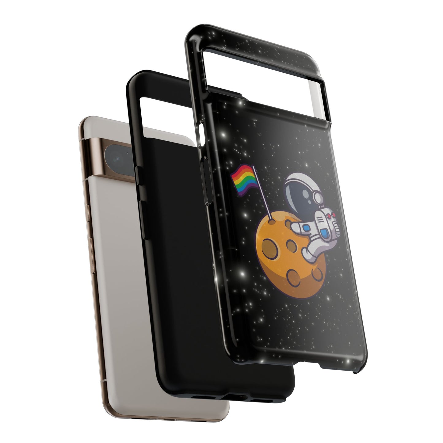 "cosmic queer" lgbtqia+ android astronaut tough phone case