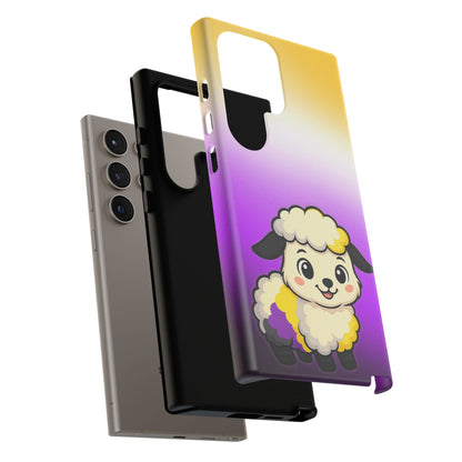 "NonbiBaaary" – Nonbinary Pride Sheep Android Tough Phone Case