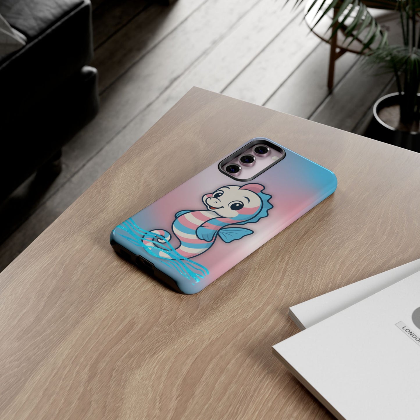 “sea me” – trans pride seahorse android tough phone case