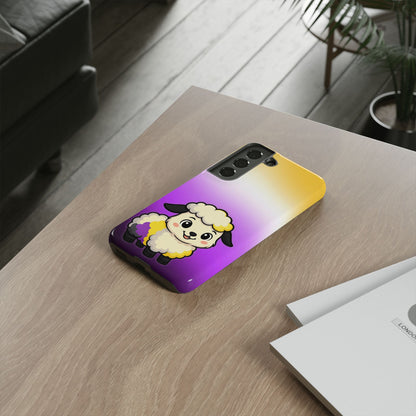 "NonbiBaaary" – Nonbinary Pride Sheep Android Tough Phone Case