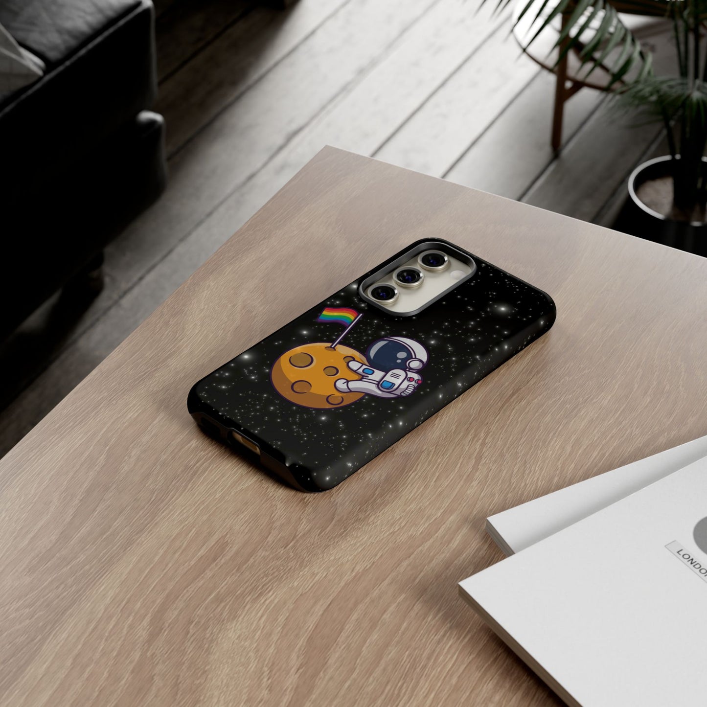"cosmic queer" lgbtqia+ android astronaut tough phone case