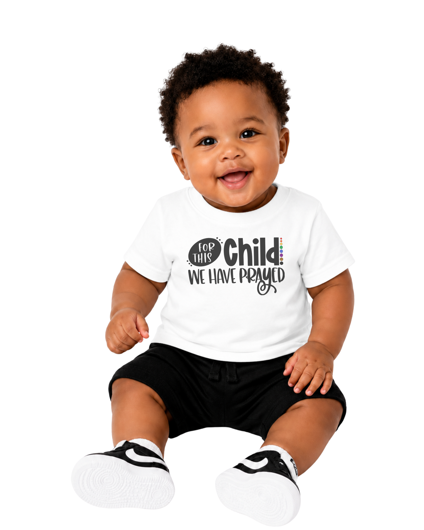 “for this child we have prayed” baby jersey t-shirt