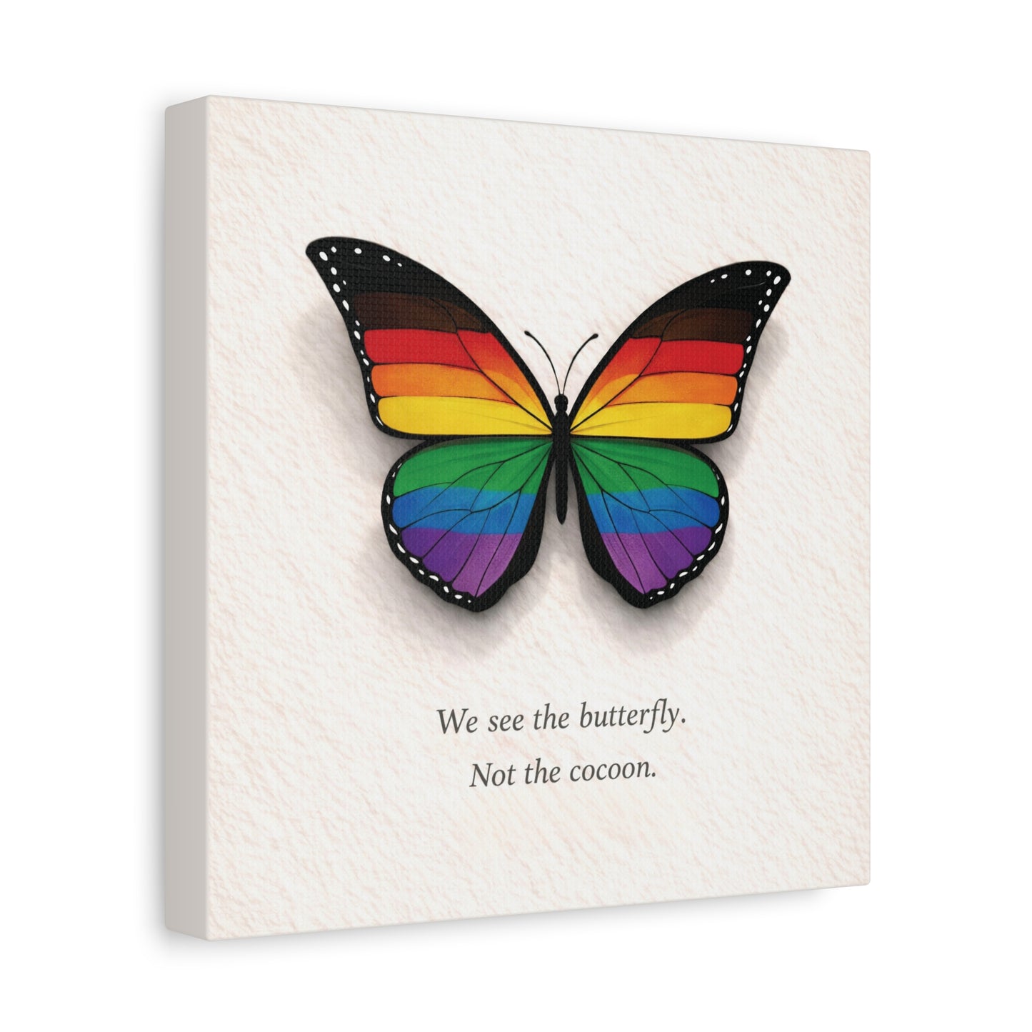 philly rainbow pride butterfly | metamorphosis series canvas wall art