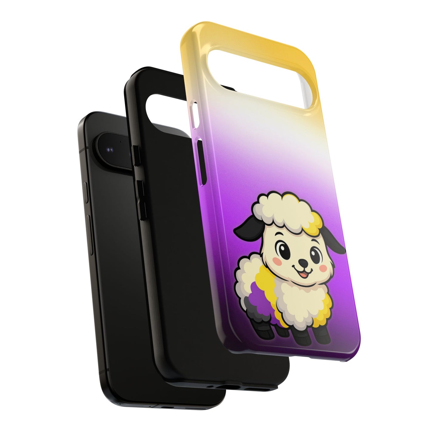 "nonbibaaary" – nonbinary pride sheep android tough phone case