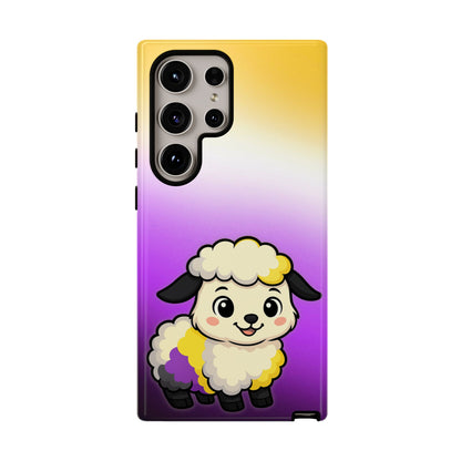 "NonbiBaaary" – Nonbinary Pride Sheep Android Tough Phone Case