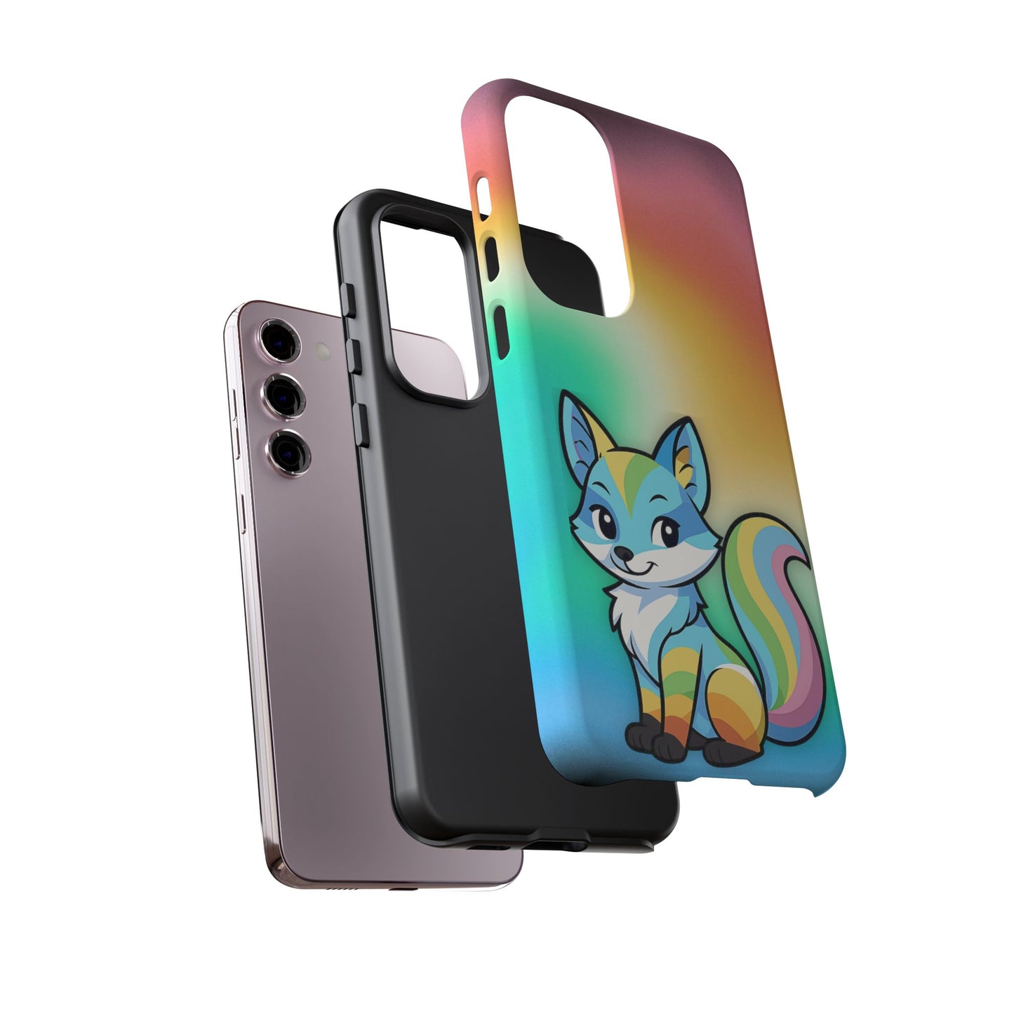 "queer as a fox" – queer pride fox android tough phone case