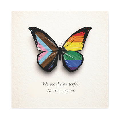 Progress Rainbow Pride Butterfly | Metamorphosis Series Canvas Wall Art