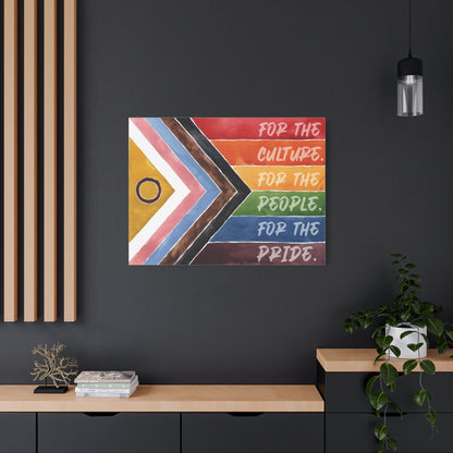 For The Culture. For The People. For The Pride. | Progress Pride Flag Canvas Wall Art