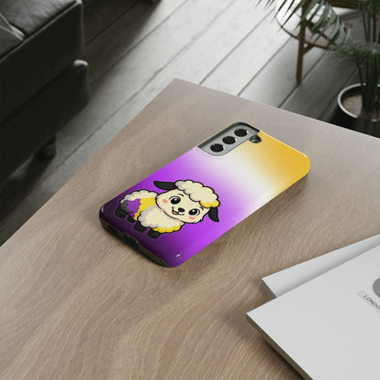 "NonbiBaaary" – Nonbinary Pride Sheep Android Tough Phone Case
