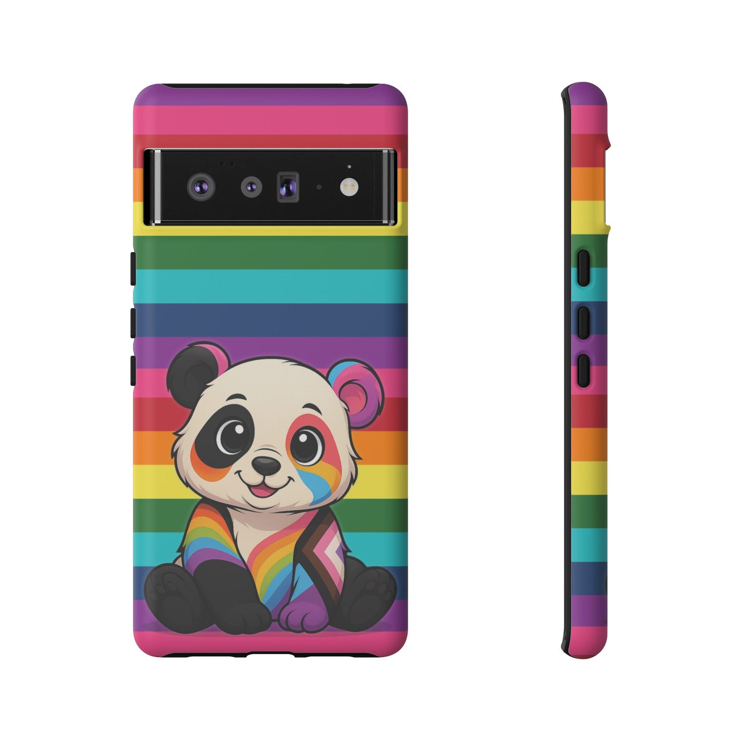 "pridecub" – progress + rainbow pride panda android tough phone case