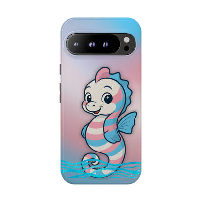 “Sea Me” – Trans Pride Seahorse Android Tough Phone Case