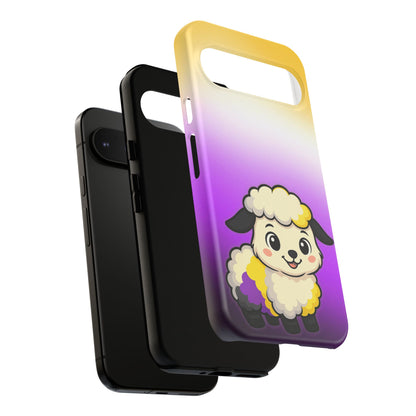 "NonbiBaaary" – Nonbinary Pride Sheep Android Tough Phone Case