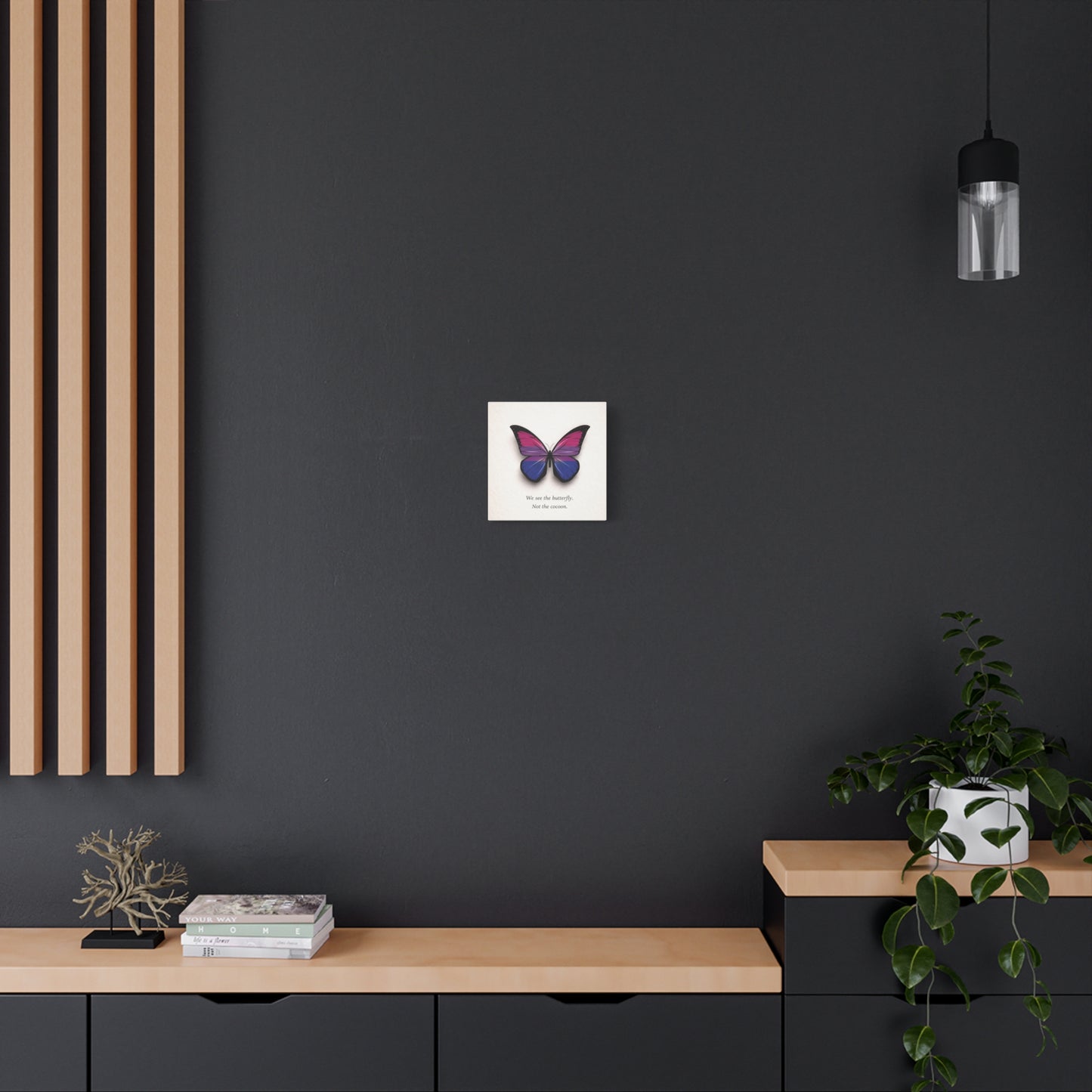 bi pride butterfly | metamorphosis series canvas wall art