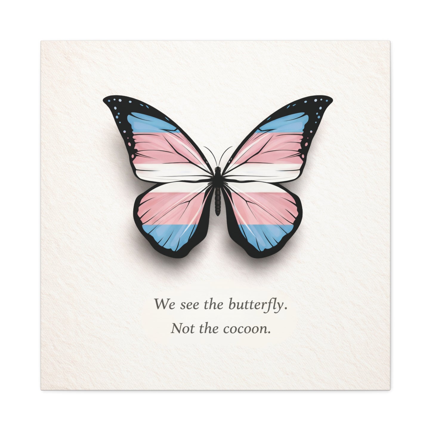 trans pride butterfly | metamorphosis series canvas wall art