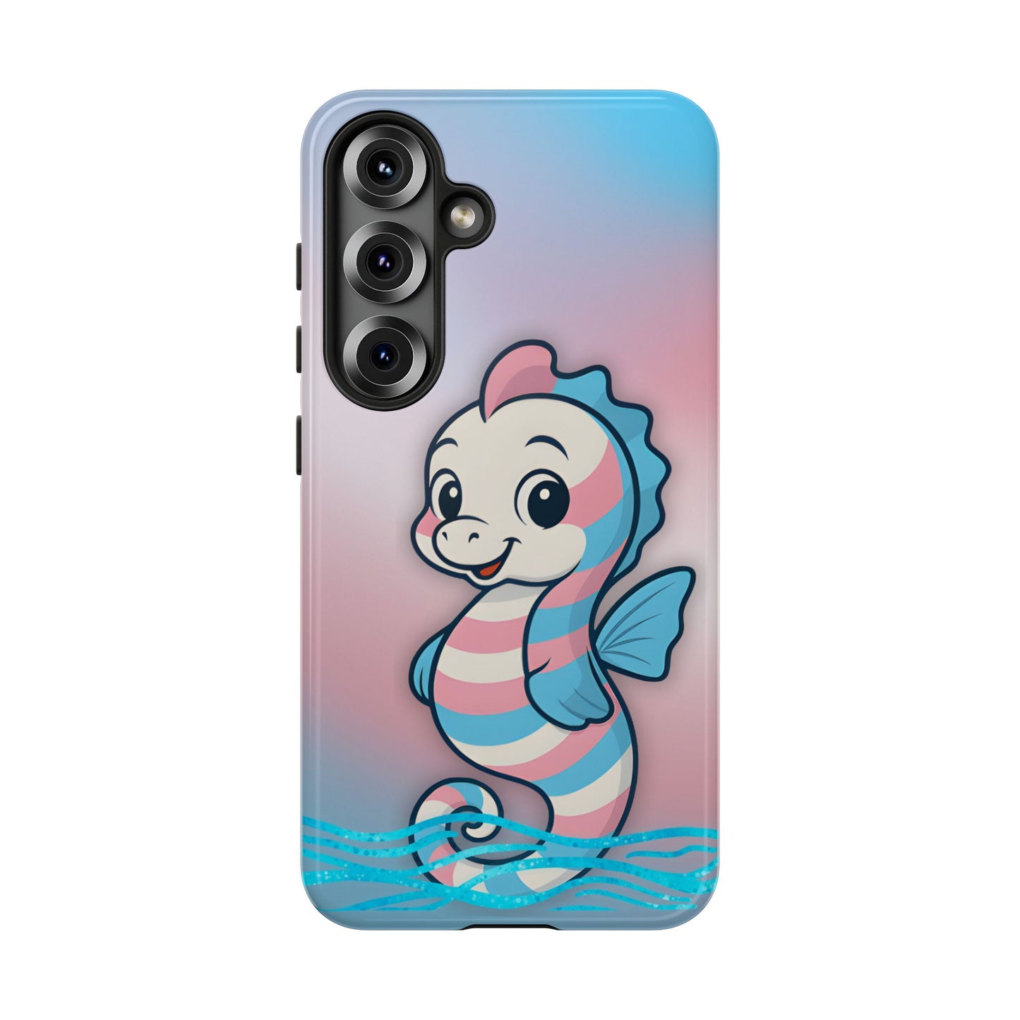 “sea me” – trans pride seahorse android tough phone case