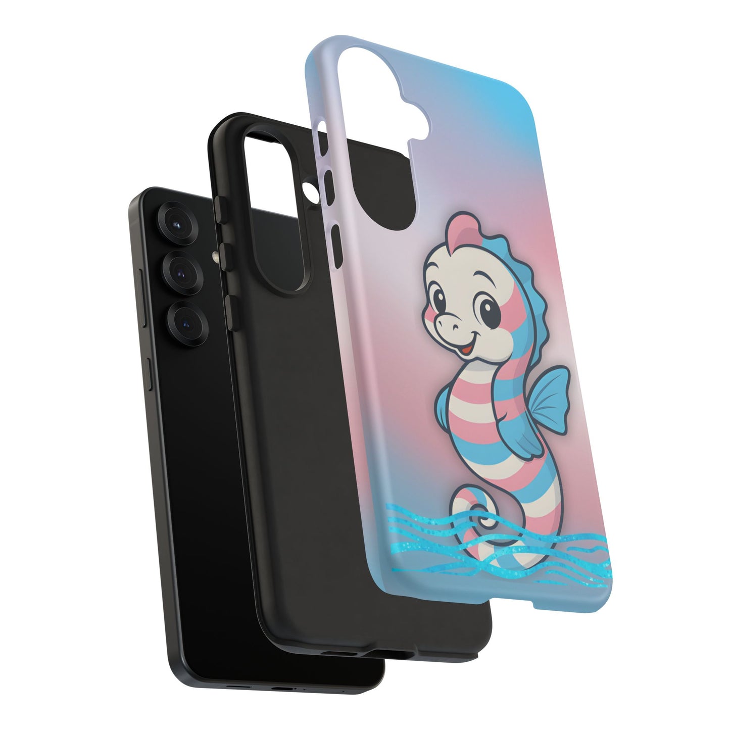 “sea me” – trans pride seahorse android tough phone case