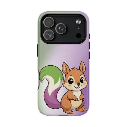 "Queeriosity"– Genderqueer Pride Squirrel MagSafe® iPhone Case