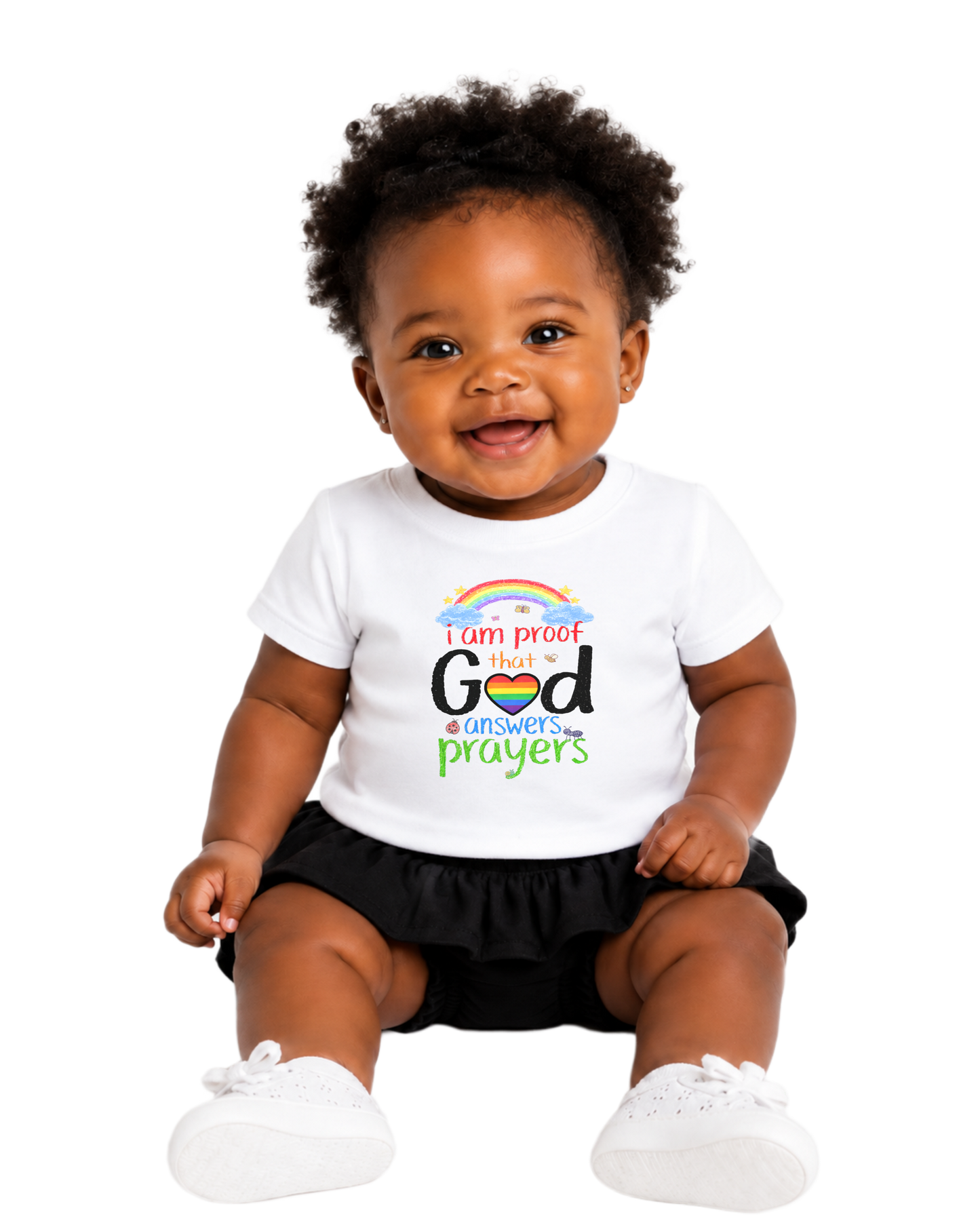 “god answers prayers” baby jersey t-shirt