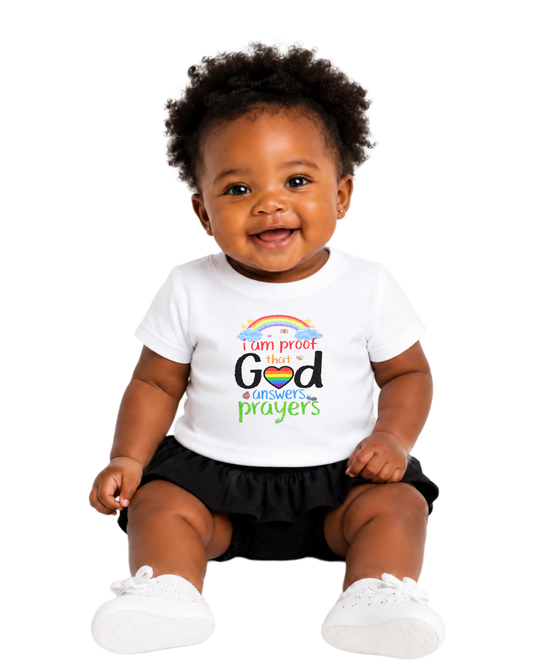 “God Answers Prayers” Baby Jersey T-Shirt