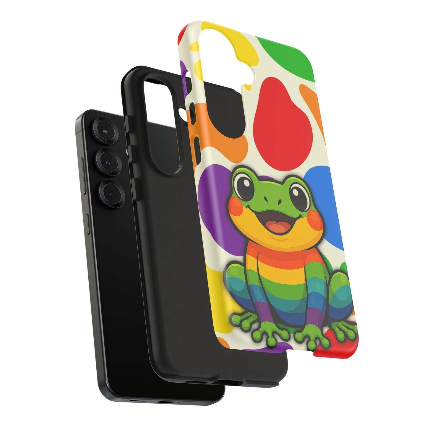 "rainbow ribbit" - lgbtqia+ pride frog android tough phone case